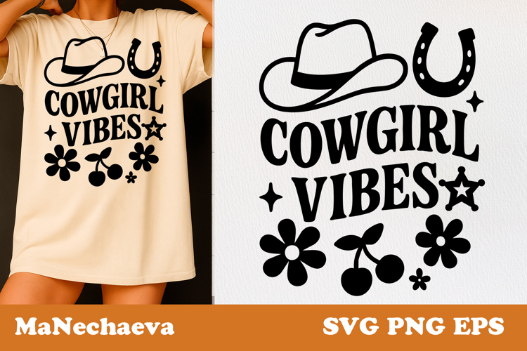 Cowgirl Vibes SVG | Western Hat   Cherry Clipart