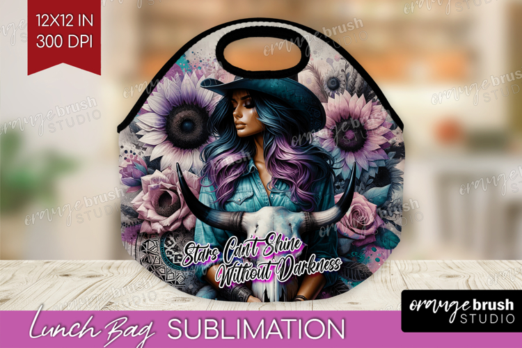 Cowgirl Lunch Bag - Country Girl Lunch Bug PNG Sublimation