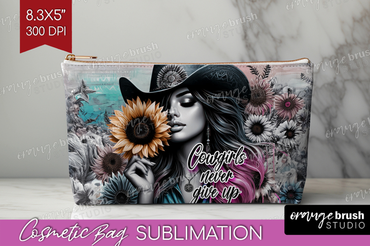 Cowgirl Cosmetic Bag - Country Girl Makeup Bag PNG