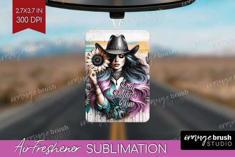 Cowgirl Air Freshener PNG - Country Girl PNG Sublimation