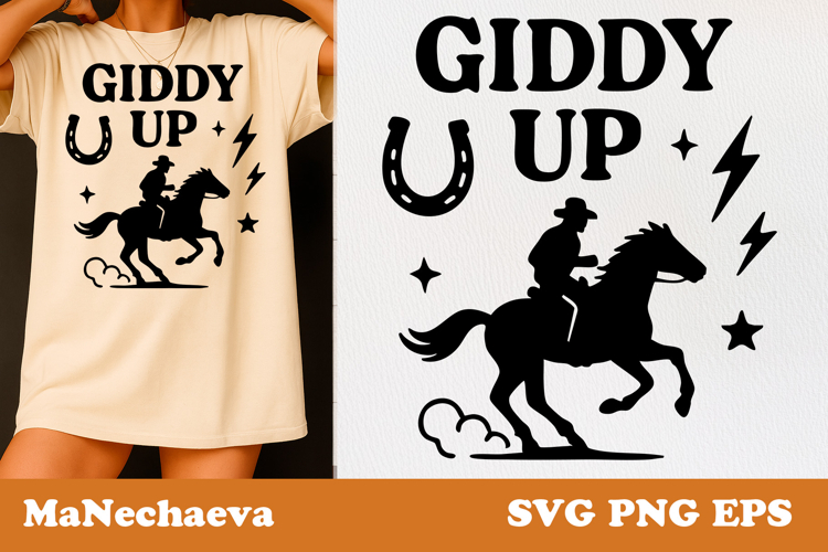 Giddy Up Clipart | Coquette Cowgirl SVG