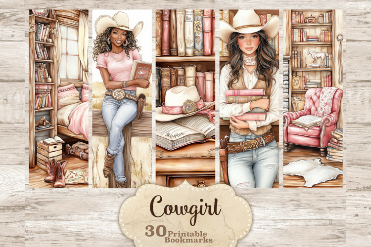 Cowgirl Bookmarks Printable | Wild West Fantasy Designs