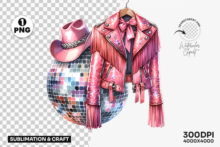 Cowgirl Outfit with Hat and Jacket PNG Sublimation Design