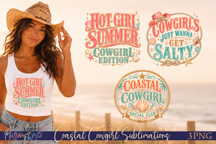 Coastal Cowgirl Sublimation Designs | Beach Quotes