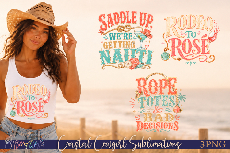 Coastal Cowgirl Sublimation Designs | Summer Party