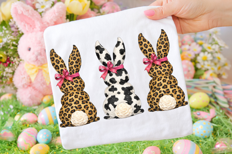 Leopard Cowhide Bunny Easter PNG, Funny Easter PNG