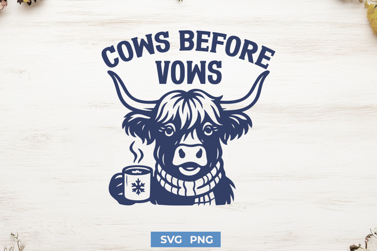 Cows Before Vows Christmas SVG | Funny Holiday Cow Wedding