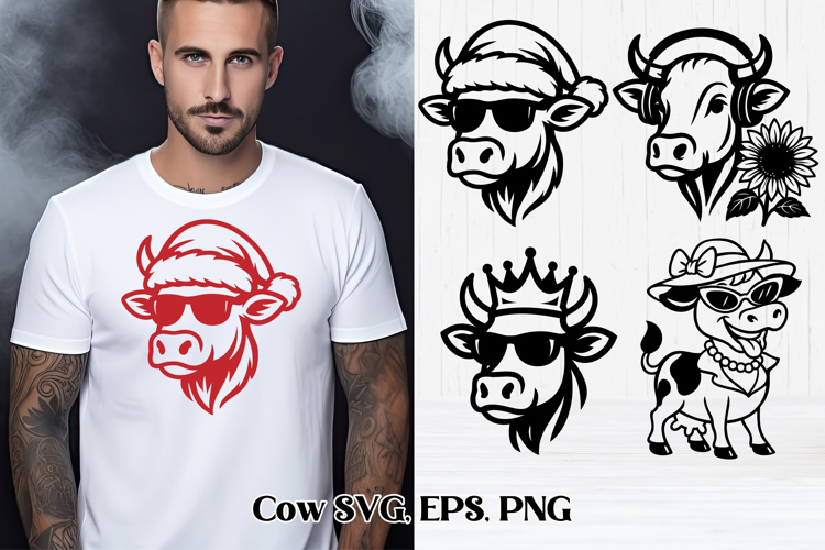 Cute highland cow SVG design | Farm animal SVG silhouette
