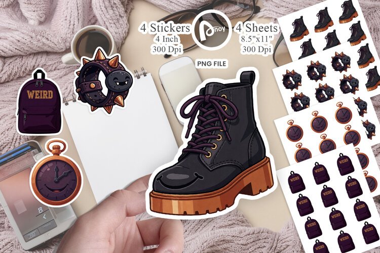 90s Mall Goth Plush Mascots Sticker example image 1
