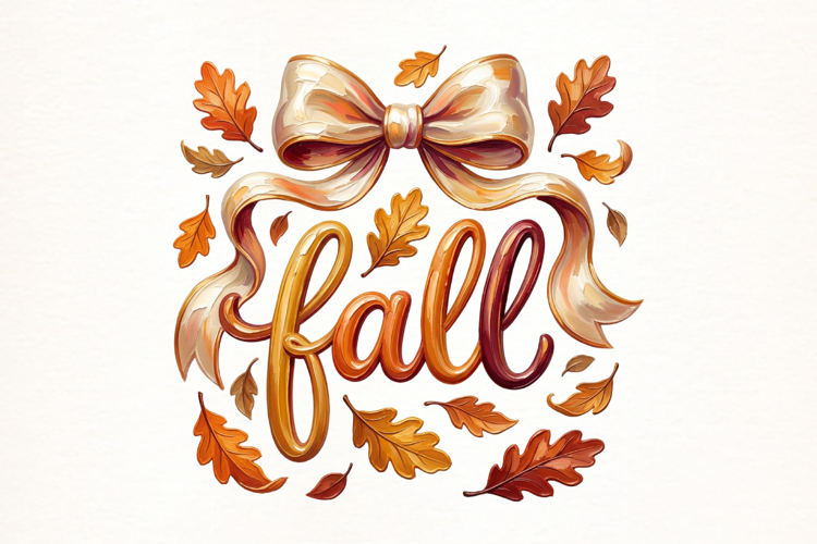Cozy Autumn Bow PNG