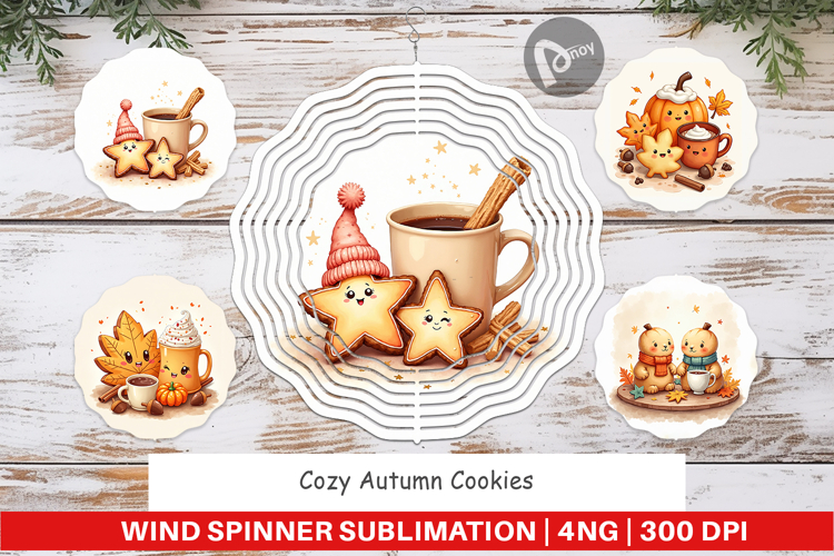 Cozy Autumn Cookies Wind Spinner