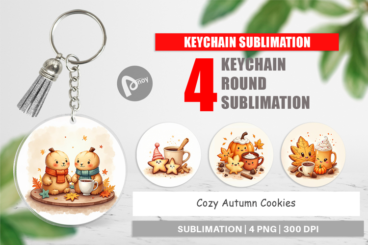 Cozy Autumn Cookies Keychain