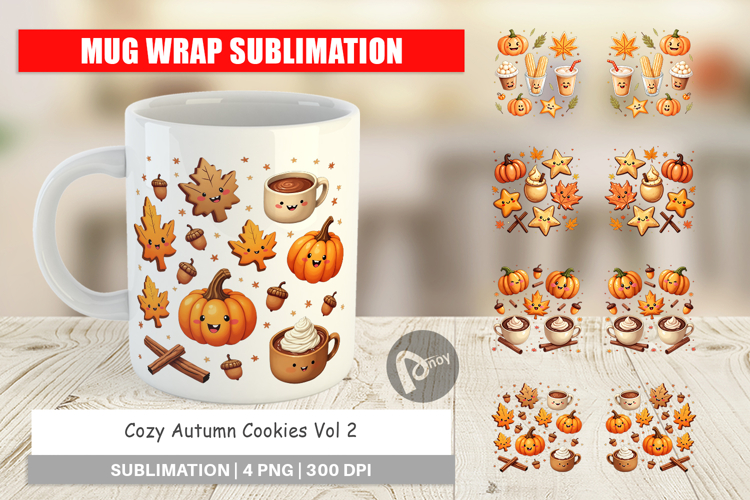 Cozy Autumn Cookies Mug Wrap