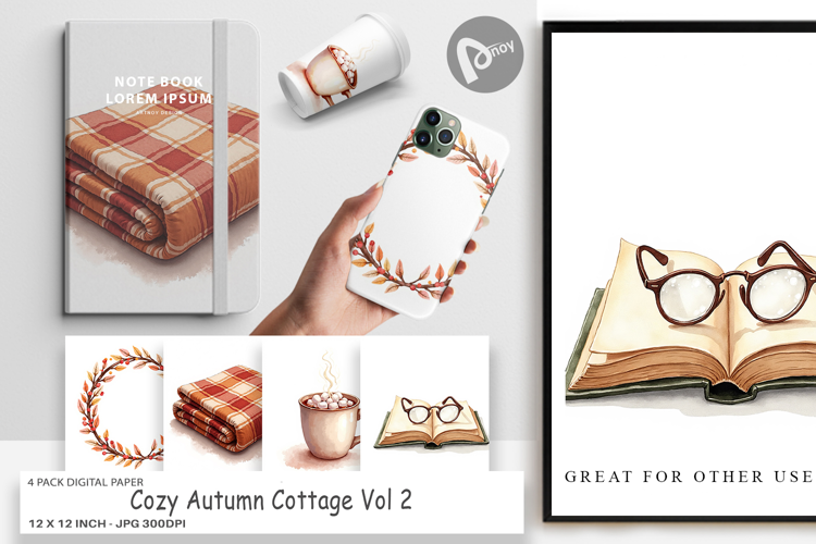 Cozy Autumn Cottage Digital Paper