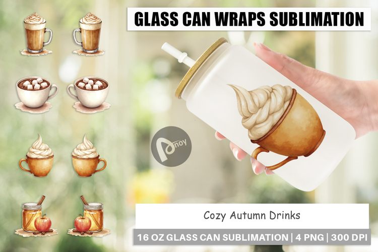 Glass Can Autumn Drinks