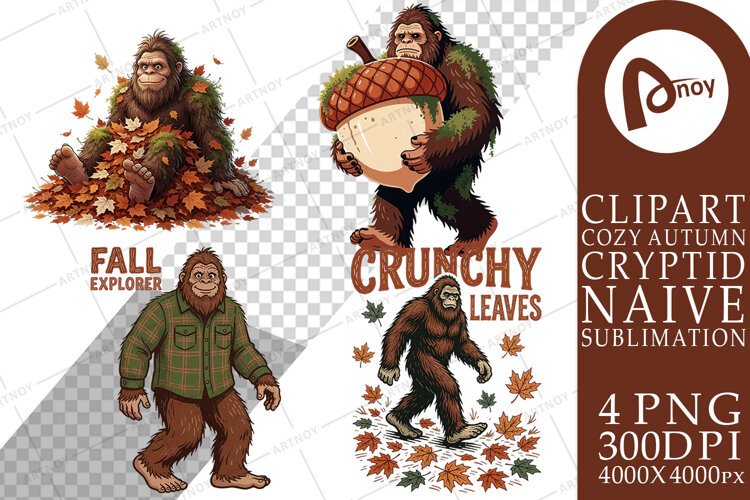 Autumn Flannel Bigfoot Sublimation example image 1
