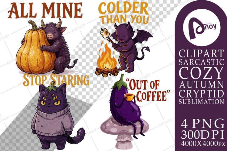 Autumn Sarcastic Cryptids Sublimation example image 1
