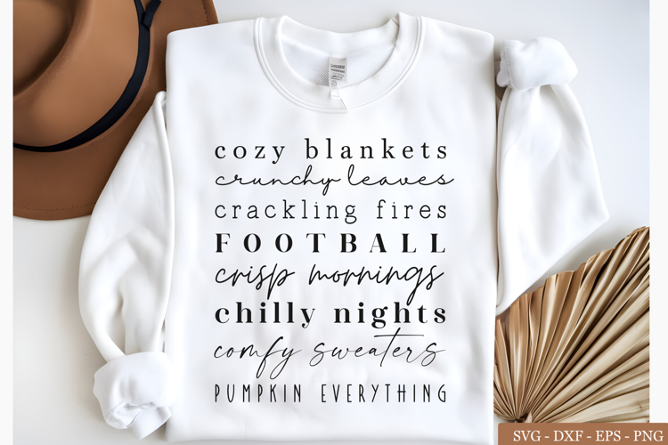 Fall Things SVG,PNG, Fall Typography png, Cozy Blankets svg