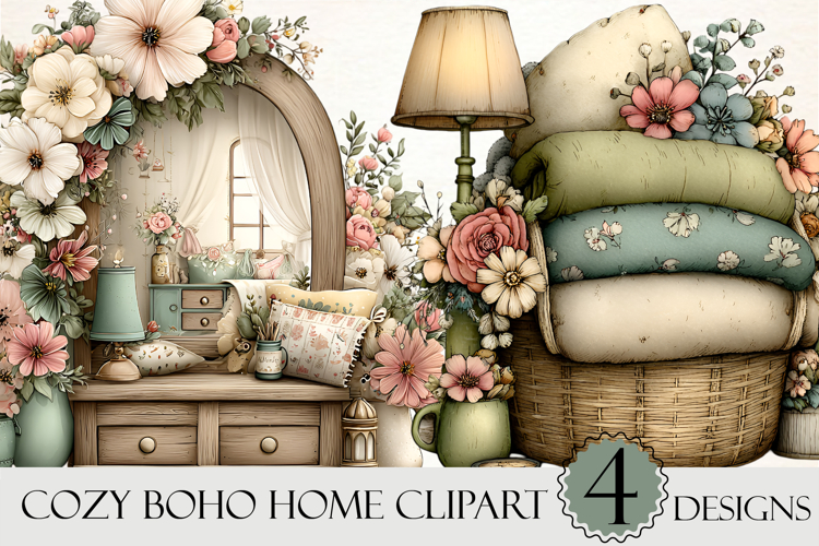 Cozy Boho Home Clipart