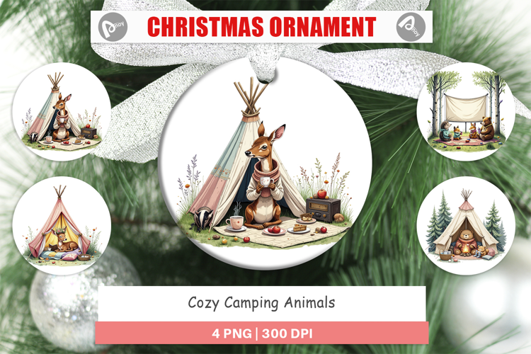 Ornament Camping Cozy Animals