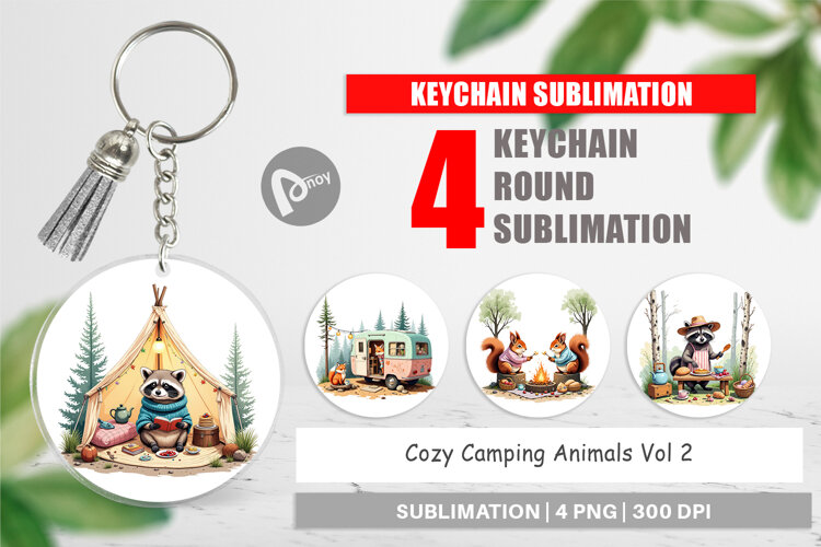 Keychain Camping Cozy Animals example image 1