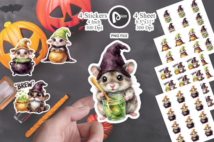 Cauldron Animal Gnomes Sticker