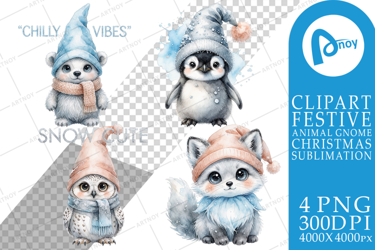 Chilly Arctic Animal Gnomes Sublimation
