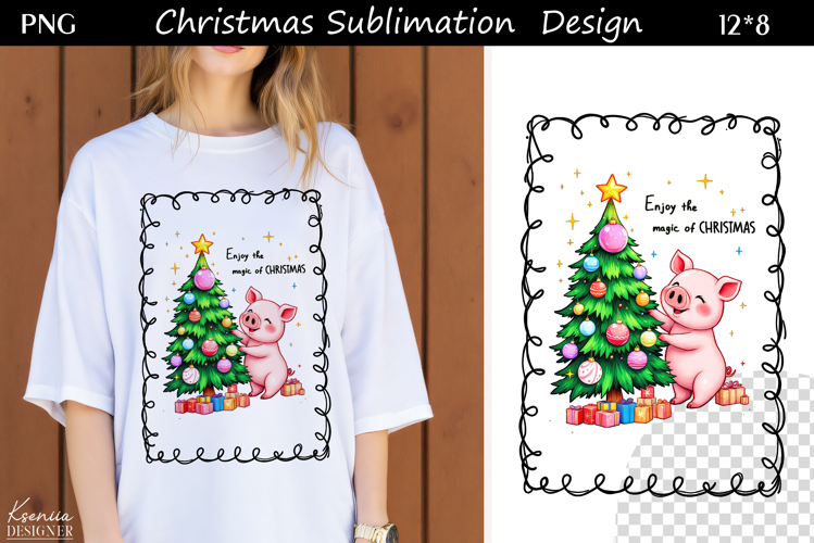 Trendy Christmas Quotes T Shirt Sublimation|Pig