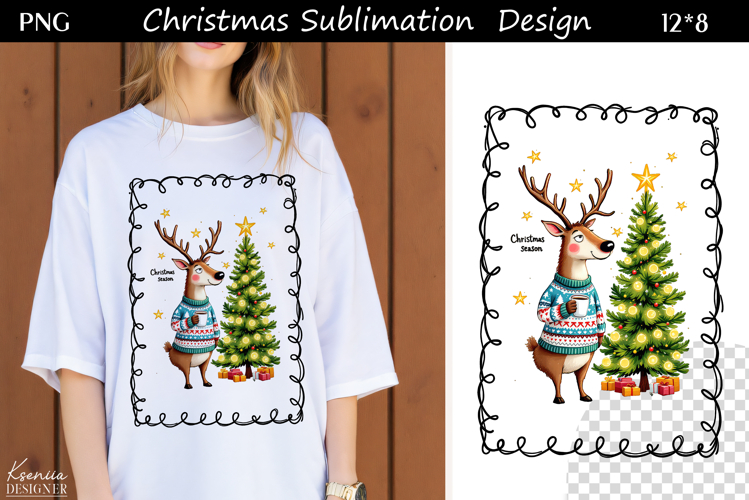 Trendy Christmas Quotes T Shirt Sublimation|Reindeer