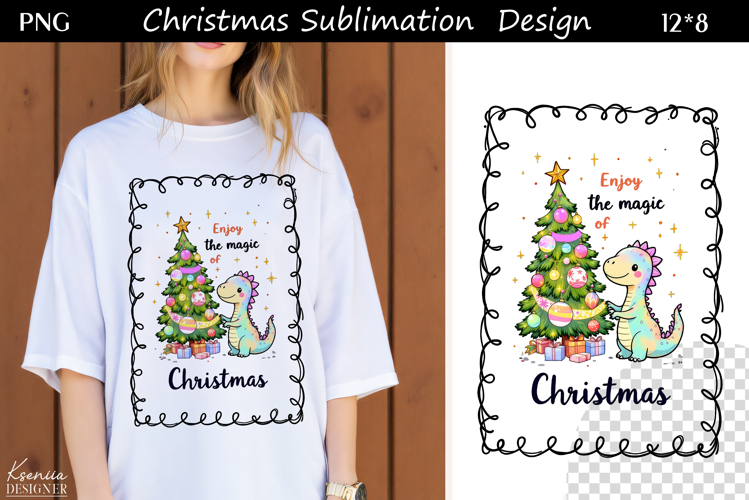 Trendy Christmas Quotes T Shirt Sublimation|Dinosaur|T Rex