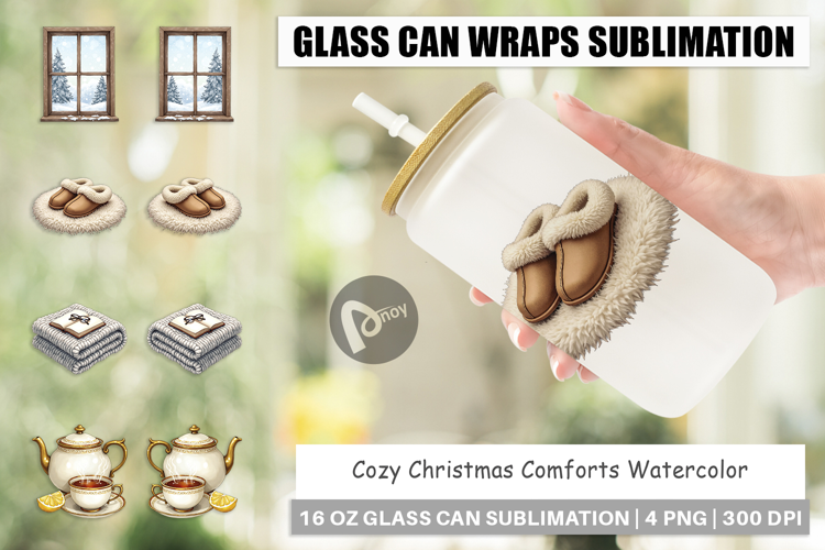 Cozy Christmas Comforts Glass Can