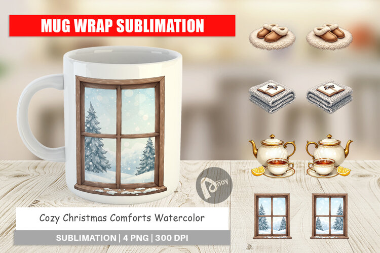 Cozy Christmas Comforts Mug Wrap example image 1