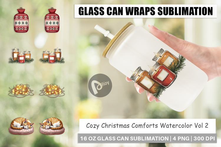 Cozy Christmas Comforts Glass Can