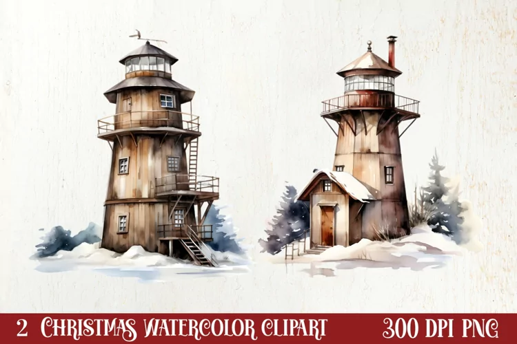 Cozy Christmas Farm Clipart, Christmas Clipart