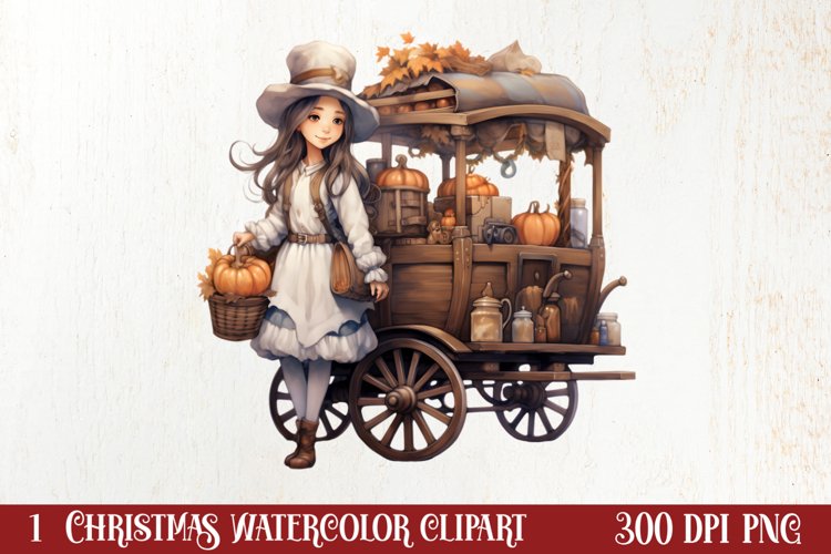 Cozy Christmas Farm Clipart, Christmas Clipart