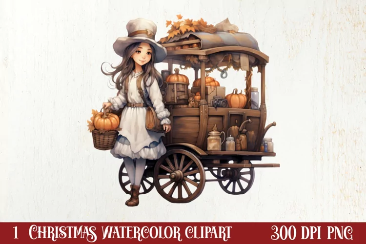 Cozy Christmas Farm Clipart, Christmas Clipart