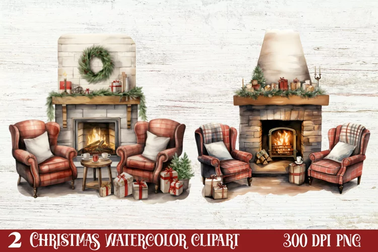 Cozy Christmas Home Clipart Sublimation