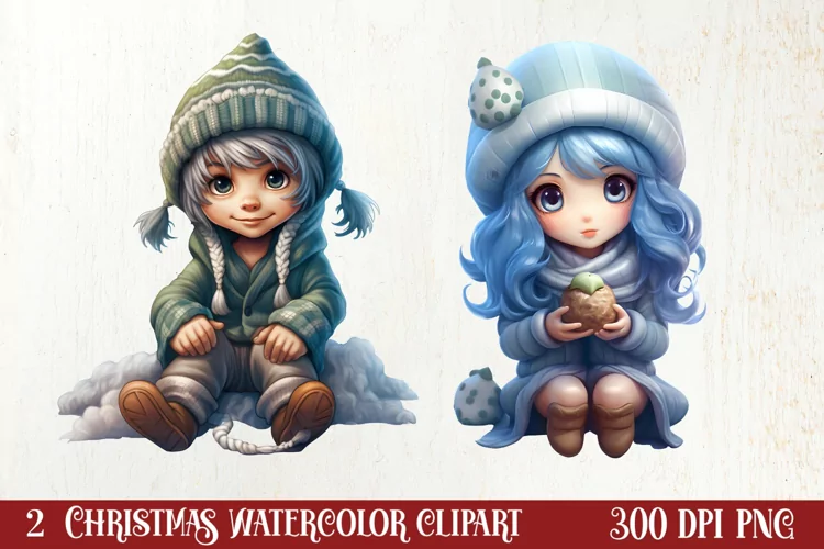 Cozy Christmas Knitting Clipart, Christmas PNG