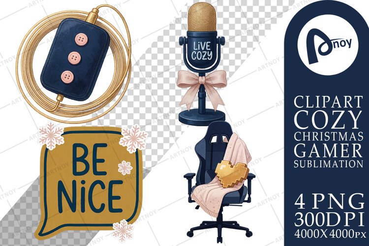 Cozy Christmas Stream Room Pets Sublimation example image 1