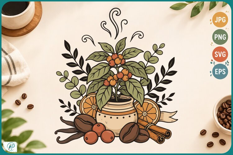 Cozy Coffee Collection Clipart example image 1