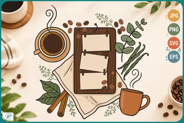Cozy Coffee Collection Clipart example image 1
