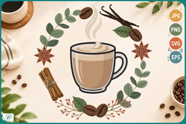 Cozy Coffee Collection Clipart example image 1