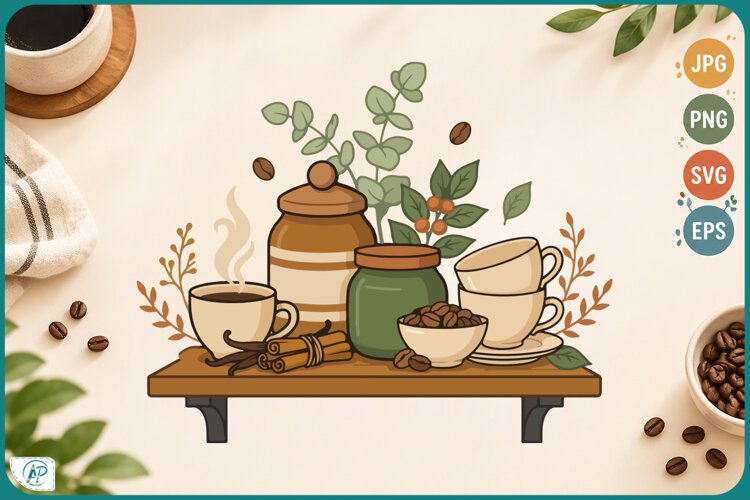 Cozy Coffee Collection Clipart example image 1