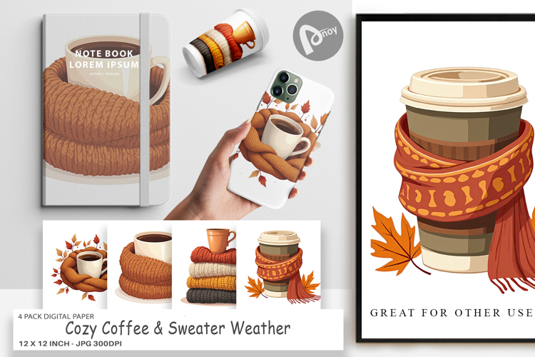Digital Paper Cozy Coffee Weather