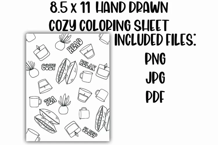 Cozy and Relaxing Adult Coloring Sheet