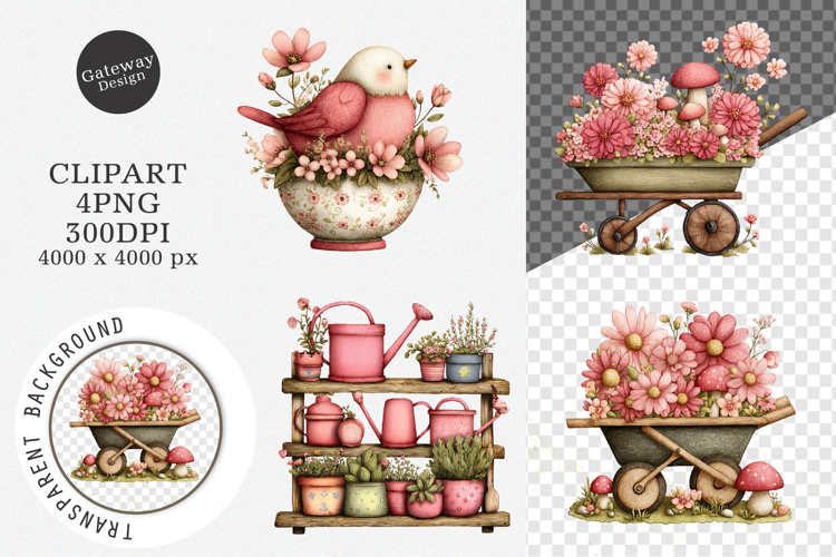Cozy Cottage Garden Clipart, Cottage Garden PNG