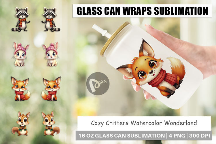 Cozy Critters Wonderland Glass Can