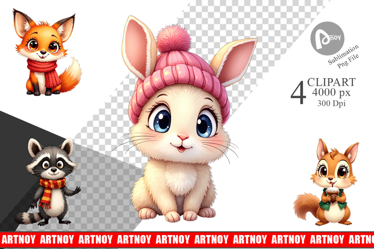 Cozy Critters Wonderland Clipart