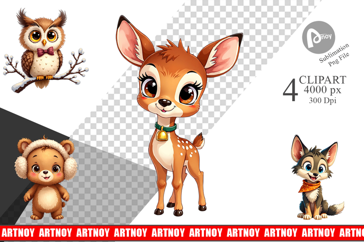 Cozy Critters Wonderland Clipart