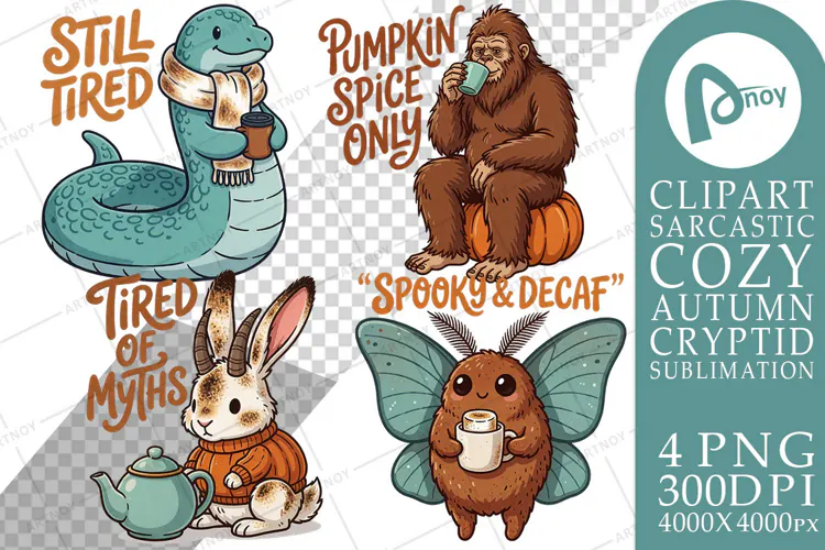 Cozy Cryptid Cafe Sarcastic Sublimation